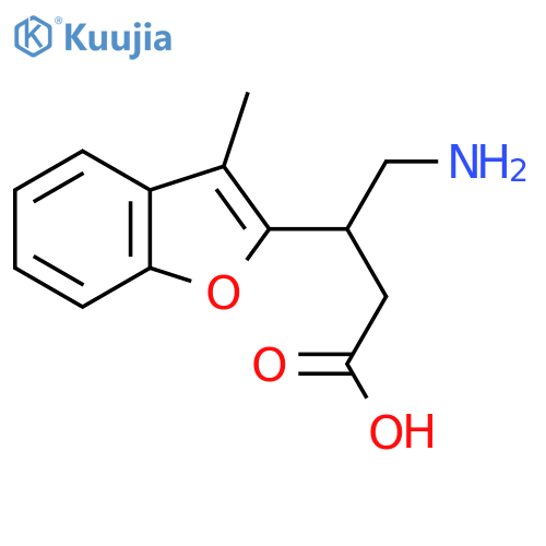 4-amino-3-(3-methyl-1-benzofuran-2-yl)butanoic acid structure