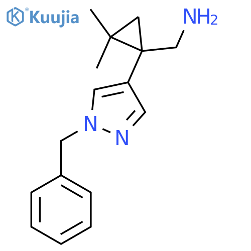 1-(1-benzyl-1H-pyrazol-4-yl)-2,2-dimethylcyclopropylmethanamine structure