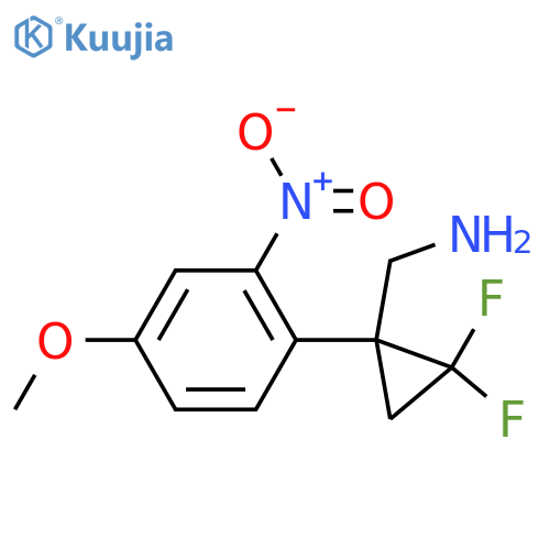 2,2-difluoro-1-(4-methoxy-2-nitrophenyl)cyclopropylmethanamine structure