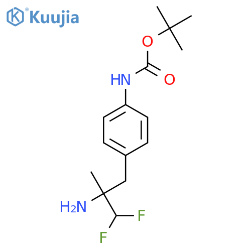 tert-butyl N-4-(2-amino-3,3-difluoro-2-methylpropyl)phenylcarbamate structure