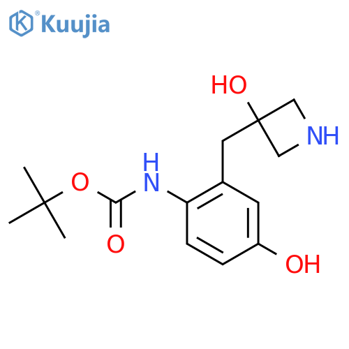 tert-butyl N-{4-hydroxy-2-(3-hydroxyazetidin-3-yl)methylphenyl}carbamate structure