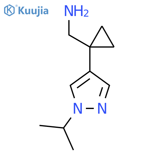 {1-1-(propan-2-yl)-1H-pyrazol-4-ylcyclopropyl}methanamine structure