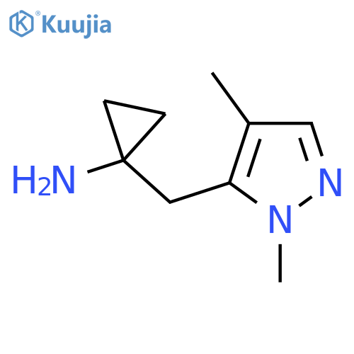 1-(1,4-dimethyl-1H-pyrazol-5-yl)methylcyclopropan-1-amine structure