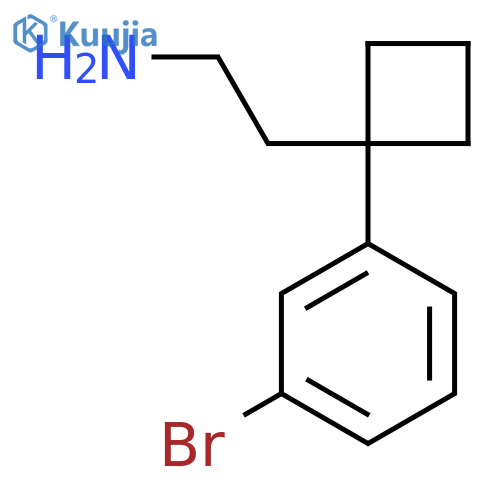 2-1-(3-bromophenyl)cyclobutylethan-1-amine structure