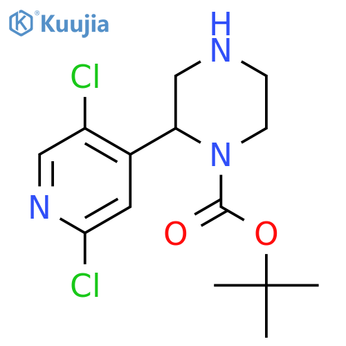 tert-butyl 2-(2,5-dichloropyridin-4-yl)piperazine-1-carboxylate structure