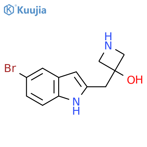 3-(5-bromo-1H-indol-2-yl)methylazetidin-3-ol structure