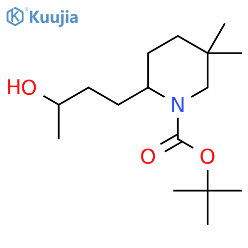 tert-butyl 2-(3-hydroxybutyl)-5,5-dimethylpiperidine-1-carboxylate structure