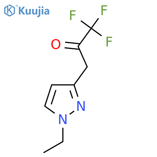 3-(1-ethyl-1H-pyrazol-3-yl)-1,1,1-trifluoropropan-2-one structure