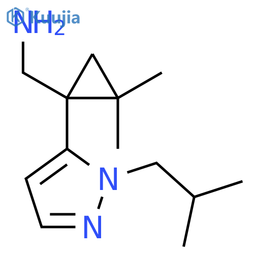 {2,2-dimethyl-1-1-(2-methylpropyl)-1H-pyrazol-5-ylcyclopropyl}methanamine structure