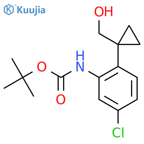 tert-butyl N-{5-chloro-2-1-(hydroxymethyl)cyclopropylphenyl}carbamate structure