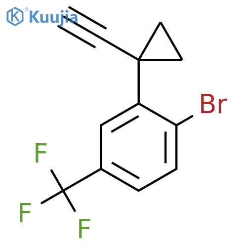 1-bromo-2-(1-ethynylcyclopropyl)-4-(trifluoromethyl)benzene structure
