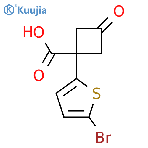 1-(5-bromothiophen-2-yl)-3-oxocyclobutane-1-carboxylic acid structure