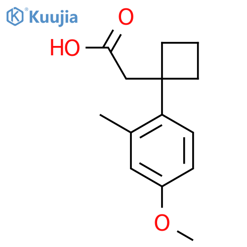 2-1-(4-methoxy-2-methylphenyl)cyclobutylacetic acid structure