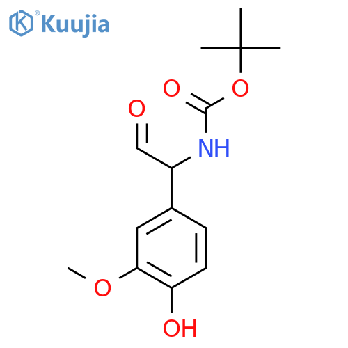 tert-butyl N-1-(4-hydroxy-3-methoxyphenyl)-2-oxoethylcarbamate structure