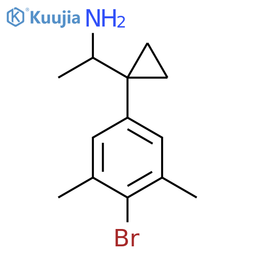 1-1-(4-bromo-3,5-dimethylphenyl)cyclopropylethan-1-amine structure