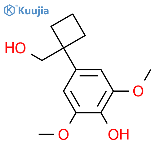 4-1-(hydroxymethyl)cyclobutyl-2,6-dimethoxyphenol structure