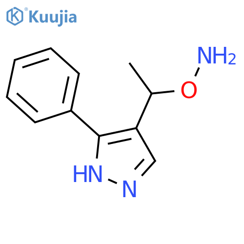 O-1-(3-phenyl-1H-pyrazol-4-yl)ethylhydroxylamine structure
