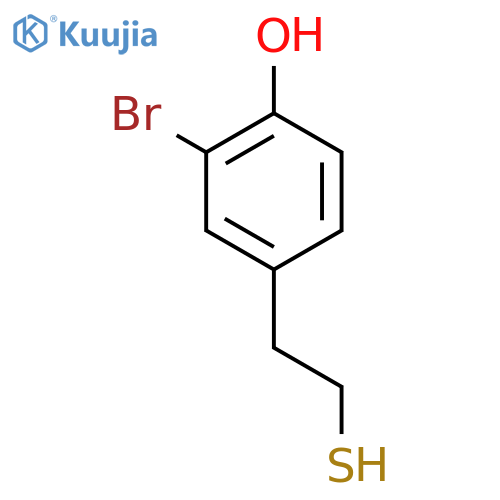 2-bromo-4-(2-sulfanylethyl)phenol structure