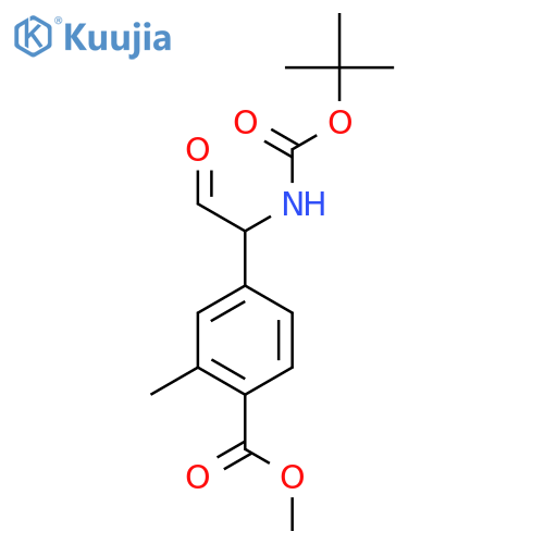 Methyl 4-(1-{[(tert-butoxy)carbonyl]amino}-2-oxoethyl)-2-methylbenzoate structure