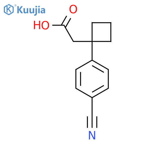 2-1-(4-cyanophenyl)cyclobutylacetic acid structure