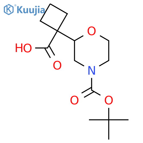 1-{4-(tert-butoxy)carbonylmorpholin-2-yl}cyclobutane-1-carboxylic acid structure