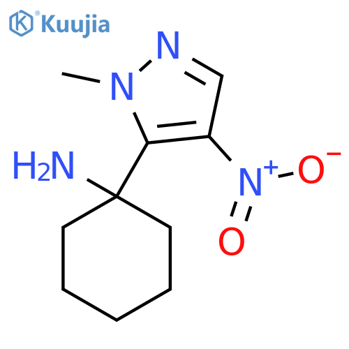 1-(1-methyl-4-nitro-1H-pyrazol-5-yl)cyclohexan-1-amine structure