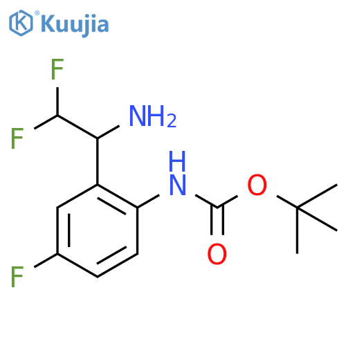 tert-butyl N-2-(1-amino-2,2-difluoroethyl)-4-fluorophenylcarbamate structure