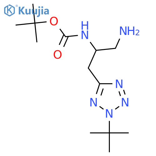 tert-butyl N-1-amino-3-(2-tert-butyl-2H-1,2,3,4-tetrazol-5-yl)propan-2-ylcarbamate structure