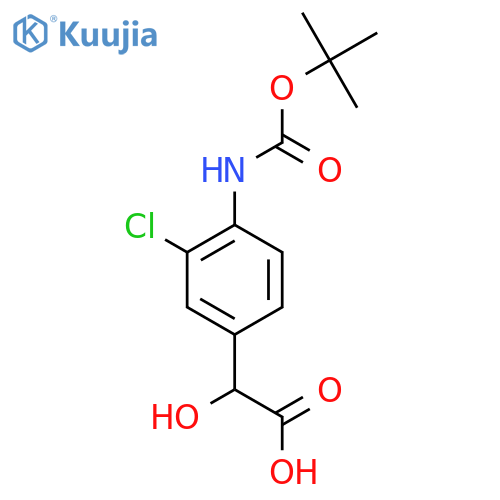 2-(4-{(tert-butoxy)carbonylamino}-3-chlorophenyl)-2-hydroxyacetic acid structure