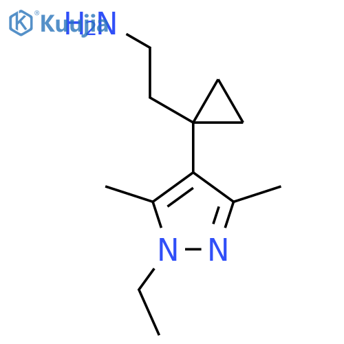 2-1-(1-ethyl-3,5-dimethyl-1H-pyrazol-4-yl)cyclopropylethan-1-amine structure