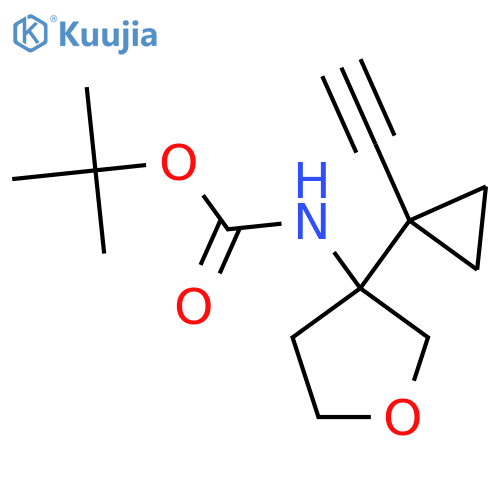 tert-butyl N-3-(1-ethynylcyclopropyl)oxolan-3-ylcarbamate structure