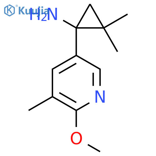 1-(6-methoxy-5-methylpyridin-3-yl)-2,2-dimethylcyclopropan-1-amine structure