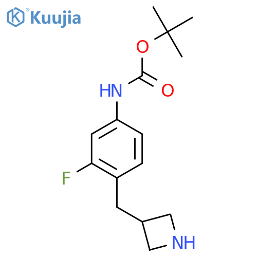 tert-butyl N-{4-(azetidin-3-yl)methyl-3-fluorophenyl}carbamate structure