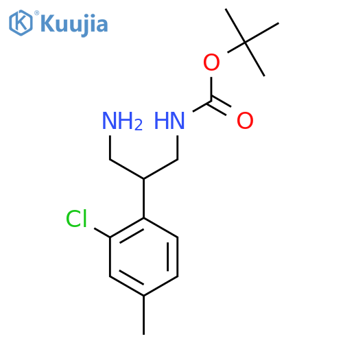 tert-butyl N-3-amino-2-(2-chloro-4-methylphenyl)propylcarbamate structure