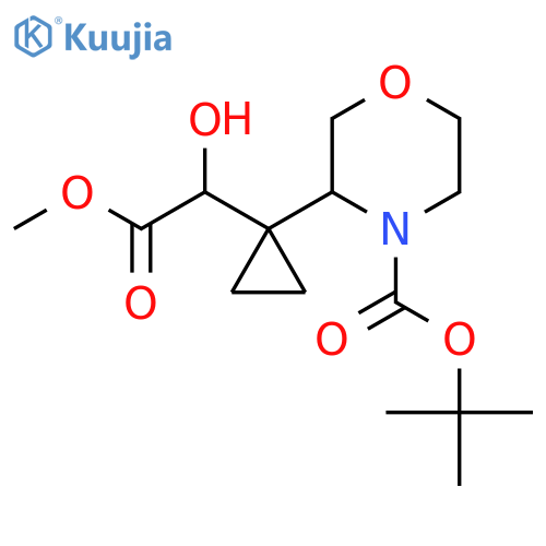 tert-butyl 3-1-(1-hydroxy-2-methoxy-2-oxoethyl)cyclopropylmorpholine-4-carboxylate structure