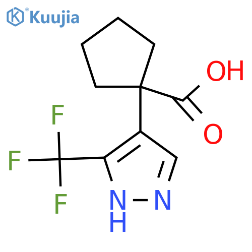 1-3-(trifluoromethyl)-1H-pyrazol-4-ylcyclopentane-1-carboxylic acid structure