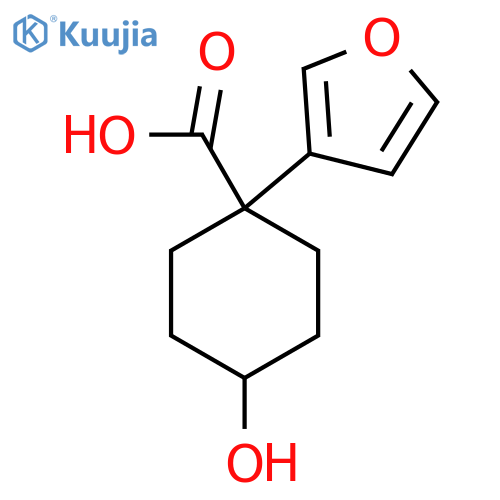 1-(furan-3-yl)-4-hydroxycyclohexane-1-carboxylic acid structure