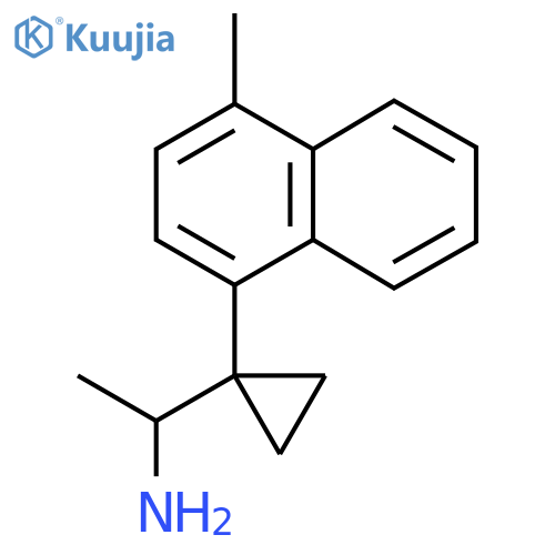 1-1-(4-methylnaphthalen-1-yl)cyclopropylethan-1-amine structure
