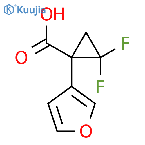 2,2-difluoro-1-(furan-3-yl)cyclopropane-1-carboxylic acid structure