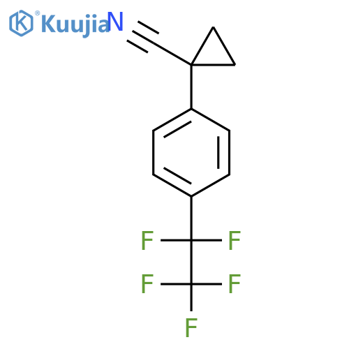 1-4-(pentafluoroethyl)phenylcyclopropane-1-carbonitrile structure