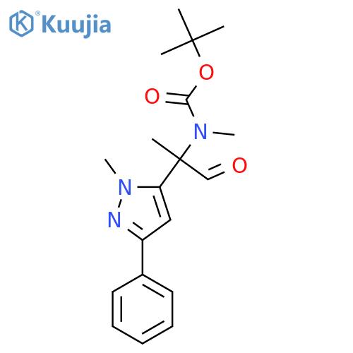 tert-butyl N-methyl-N-[2-(1-methyl-3-phenyl-1H-pyrazol-5-yl)-1-oxopropan-2-yl]carbamate structure