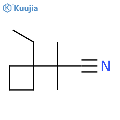 2-(1-ethylcyclobutyl)-2-methylpropanenitrile structure