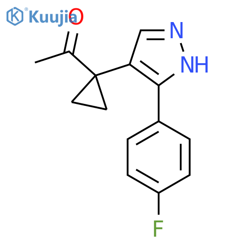 1-{1-3-(4-fluorophenyl)-1H-pyrazol-4-ylcyclopropyl}ethan-1-one structure