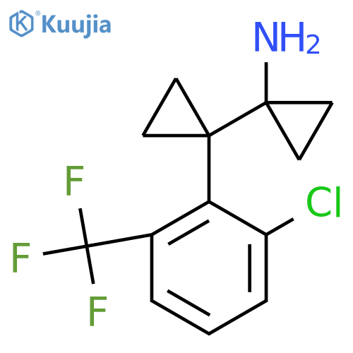 1-{1-2-chloro-6-(trifluoromethyl)phenylcyclopropyl}cyclopropan-1-amine structure