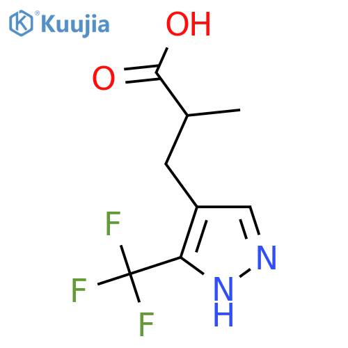 2-methyl-3-3-(trifluoromethyl)-1H-pyrazol-4-ylpropanoic acid structure