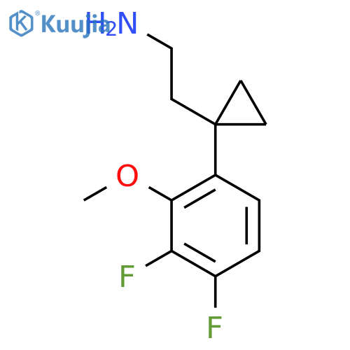 2-1-(3,4-difluoro-2-methoxyphenyl)cyclopropylethan-1-amine structure
