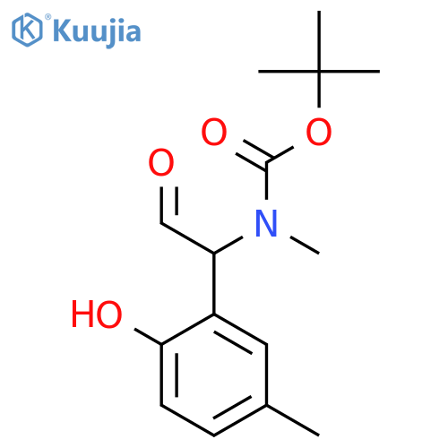tert-butyl N-1-(2-hydroxy-5-methylphenyl)-2-oxoethyl-N-methylcarbamate structure
