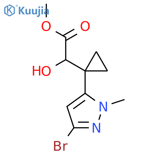methyl 2-1-(3-bromo-1-methyl-1H-pyrazol-5-yl)cyclopropyl-2-hydroxyacetate structure