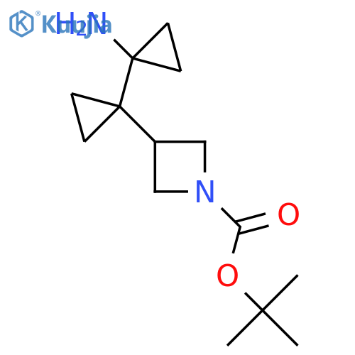 tert-butyl 3-1-(1-aminocyclopropyl)cyclopropylazetidine-1-carboxylate structure