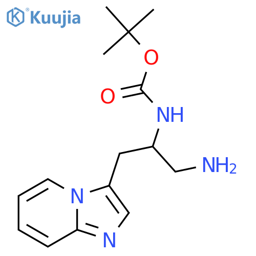 tert-butyl N-(1-amino-3-{imidazo[1,2-a]pyridin-3-yl}propan-2-yl)carbamate structure
